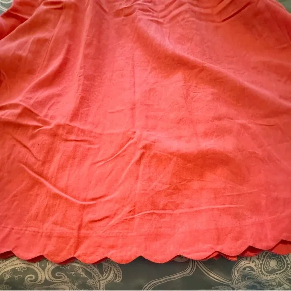 NWOT Gap linen blend coral midi dress, Scalloped square neck (never worn) size S - Picture 7 of 9